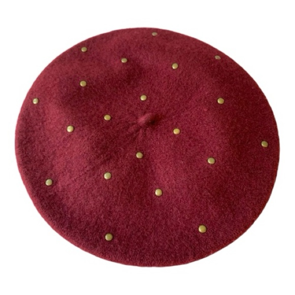 NWOT Sole Society Burgundy Beret with Studs